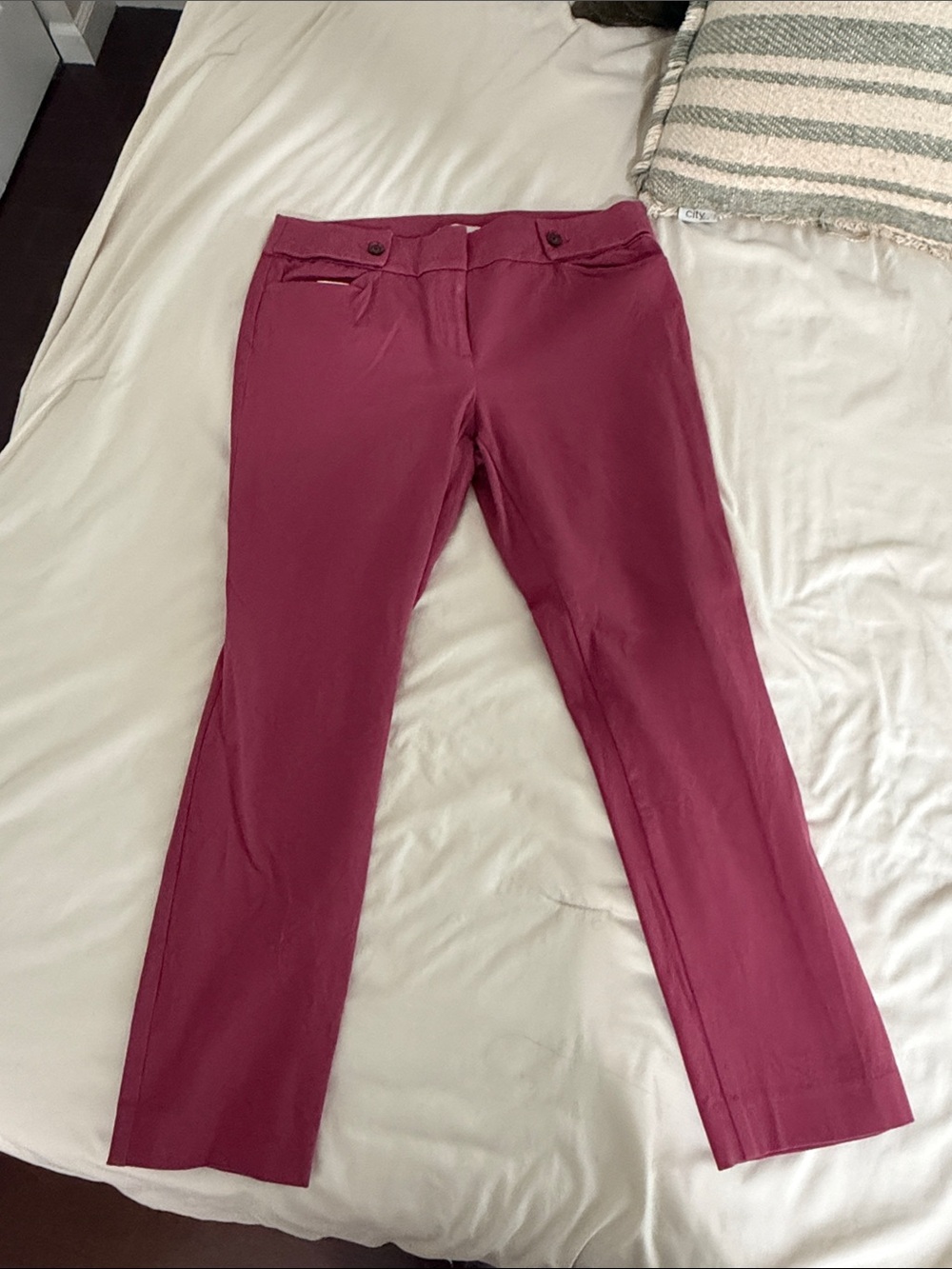 LOFT Raspberry Pink Straight Leg Pants